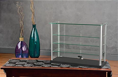 Glass Showcase w/ Clear Glass Top & (3) Shelves, (2) Locking Door - Black Glass Showcase W/ Clear Glass Top & (3) Shelves, (2) Locking Door - Black -Displays2go Shop 165antbv.renv preview