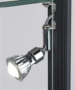 Portable Display Case W/Top & Side Lights, Locking Hinged Door, Carrying Case - Black -Displays2go Shop 2tcaseblkl.ra3 preview