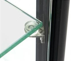 Portable Display Case W/Top & Side Lights, Locking Hinged Door, Carrying Case - Black -Displays2go Shop 2tcaseblkl.ra4 preview