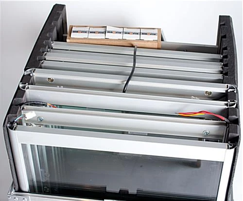 Portable Display Case w/Top & Side Lights, Locking Hinged Door, Carry Case - Silver Portable Display Case W/Top & Side Lights, Locking Hinged Door, Carry Case - Silver -Displays2go Shop 2tcaseslvs.ra3 preview