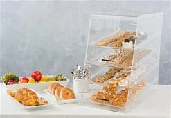 Acrylic Food Display Case For Bakery, (4) Trays, Knock Down Design -Displays2go Shop ac4try2fbdr renv preview