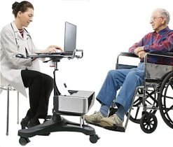 Height Adjustable Laptop Stand, Printer Shelf, Mouse Pad & Cup Holder - Black -Displays2go Shop adtmwsa1.ra3 preview