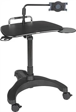 Height Adjustable Laptop Stand With Universal Tablet Holder - Black
