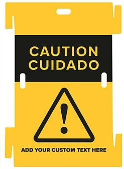 93" X 42" Interlocking Crowd Control Barrier W/ Pre-Printed Caution Graphics - Yellow -Displays2go Shop bbxb3142pp.ra2 preview