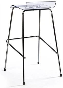 31.5" Bar Height Stool W/ Acrylic Seat, Lip Back, Stackable, Set Of 4 - Clear -Displays2go Shop bnst4lwt2.ra2 preview