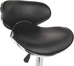 Adjustable Stool W/ Leatherette Seat, 360 Degree Swivel, Backrest, Footrest - Black -Displays2go Shop brstlpub1.ra4 preview