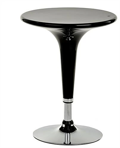 24” Round Cocktail Table, Height Adjustable, 360 Degree Swivel - Black 24” Round Cocktail Table, Height Adjustable, 360 Degree Swivel - Black -Displays2go Shop brtblbf1w.ra4 preview