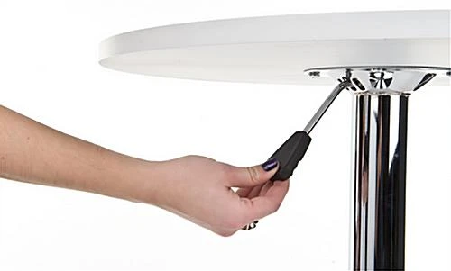 23.5” Round Cocktail Table, Height Adjustable - White 23.5” Round Cocktail Table, Height Adjustable - White -Displays2go Shop brtblwa1.ra1 preview