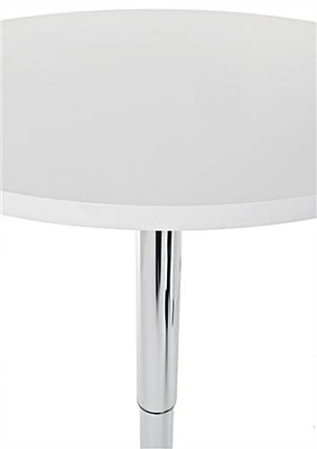 23.5” Round Cocktail Table, Height Adjustable - White 23.5” Round Cocktail Table, Height Adjustable - White -Displays2go Shop brtblwa1.ra3 preview