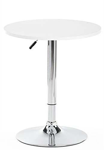 23.5” Round Cocktail Table, Height Adjustable - White 23.5” Round Cocktail Table, Height Adjustable - White -Displays2go Shop brtblwa1.ra4 preview