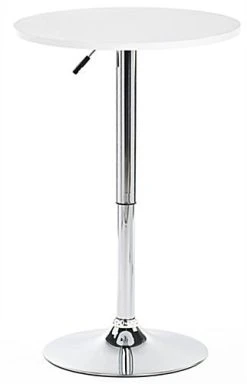 23.5” Round Cocktail Table, Height Adjustable - White