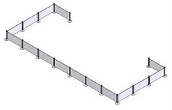 Café Barrier System W/ 15 Banners & 16 Stanchions - Black -Displays2go Shop cafe15bnr.ra4 preview