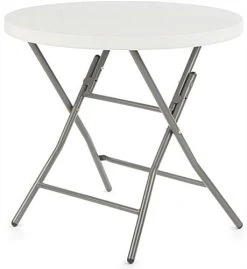 31.5 W X 29 H Folding Round Cocktail Table - White