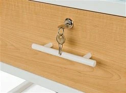 48"w Locking Display Table W/ Tempered Glass Canopy, Sliding Door, LED Light - White -Displays2go Shop casadc.ra9 preview