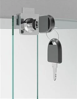 25" Glass Display Case W/ Top Lights, Wheels, Adjustable Shelves, Locking - Silver -Displays2go Shop cd209ansv3.ra5 preview