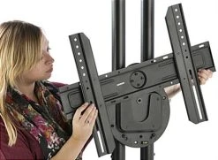 Dual TV Stand W/ 2 Rotating Brackets, Monitors 32” – 70”, Travel Case - Black -Displays2go Shop cdstand2bk.ra5 preview