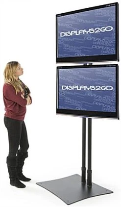 Dual TV Stand W/ 2 Rotating Brackets, Monitors 32” – 70”, Travel Case - Black -Displays2go Shop cdstand2bk.ra7 preview