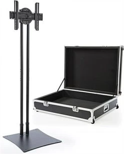Portable TV Stand W/ Rotating Bracket Fits Monitors 32”-70”, Travel Case - Black