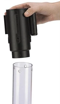 QueuePole.Economy 41.5" Clear Stanchion Post With 6.5' Blue Retractable Belt -Displays2go Shop cpobkba.ra2 preview