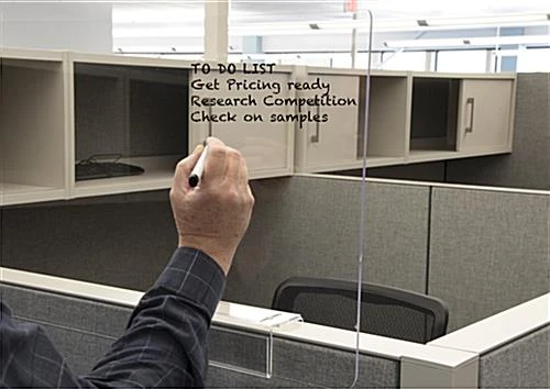 48 x 16 Write On Acrylic Cubicle Panel Extender with 2 Brackets - Clear 48 X 16 Write On Acrylic Cubicle Panel Extender With 2 Brackets - Clear -Displays2go Shop
