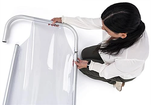 36" x 90" PVC Vinyl Divider with Portable Aluminum Frame, Floor Standing - Clear 36" X 90" PVC Vinyl Divider With Portable Aluminum Frame, Floor Standing - Clear -Displays2go Shop cvsseztb36.ra3 preview