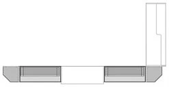 Retail Counter Configuration W/ 6 Components, White Finish & Tempered Glass Shelves -Displays2go Shop cw6aewh.ra2 preview