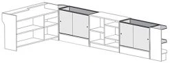 Retail Counter Configuration W/ 6 Components, White Finish & Tempered Glass Shelves -Displays2go Shop cw6aewh.ra3 preview