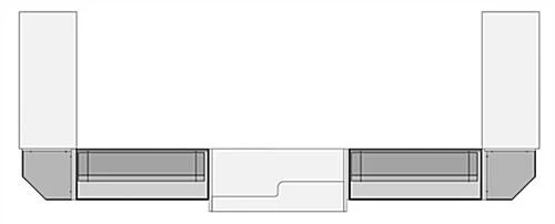 White Store Counter Configuration w/ 7 Components, Custom Printed Graphic Panels White Store Counter Configuration W/ 7 Components, Custom Printed Graphic Panels -Displays2go Shop cw7aewhcg.ra3 preview
