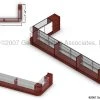 Retail Counter Configuration W/ 9 Components, Adjustable Glass Shelves - Cherry