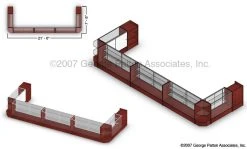 Retail Counter Configuration W/ 9 Components, Adjustable Glass Shelves - Cherry