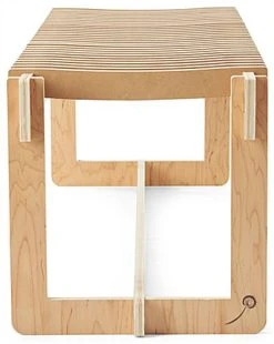 60" W Slatted Bench With Collapsible Design, Eco-Friendly Poplar Wood - Natural -Displays2go Shop dbsben1.ra5 preview