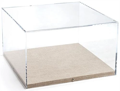 16.75 x 10 Countertop Display Case w/ Lift off Acrylic Top & Tan Linen Base 16.75 X 10 Countertop Display Case W/ Lift Off Acrylic Top & Tan Linen Base -Displays2go Shop dcacelg02.ra1 preview