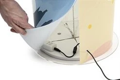 14" Round Display Case W/ Interior LED Lights & Custom Wraparound Graphics - Clear -Displays2go Shop dcaround.ra4 preview