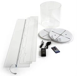 14" Round Display Case W/ Interior LED Lights & Custom Wraparound Graphics - Clear -Displays2go Shop dcaround.ra6 preview