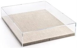 11 X 14 Wall Mounted Exhibit Case W/ Linen Backing, Acrylic Vitrine - Tan 2 11 X 14 Wall Mounted Exhibit Case W/ Linen Backing, Acrylic Vitrine - Tan -Displays2go Shop dcawec1114.ra2 preview