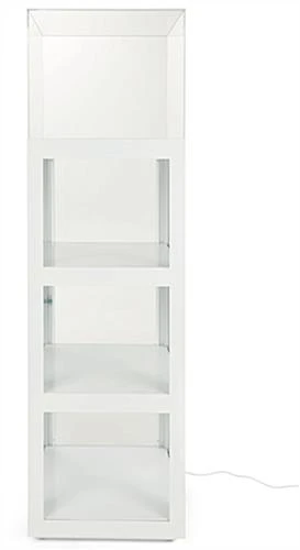 20" Acrylic Display Case w/ Interior LED lights, Locking Fixed Shelves- White 20" Acrylic Display Case W/ Interior LED Lights, Locking Fixed Shelves- White -Displays2go Shop dcisdwh.ra11 preview