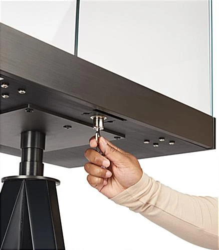 24" Glass Display Case w/ Pull-Out Door, 8 LED Lights, Tripod Legs - Black 24" Glass Display Case W/ Pull-Out Door, 8 LED Lights, Tripod Legs - Black -Displays2go Shop dctripled.ra6 preview