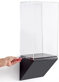 10”w Wall Wedge Display Case W/ MDF Base And Lift Off Acrylic Vitrine - Black -Displays2go Shop dcwwdg10bk.ra3 preview