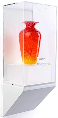 10”w Wall Wedge Display Case w/ MDF Base and Lift Off Acrylic Vitrine - White 10”w Wall Wedge Display Case W/ MDF Base And Lift Off Acrylic Vitrine - White -Displays2go Shop dcwwdg10wh.rw preview