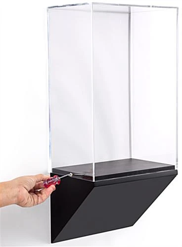 12”w Wall Wedge Display Case w/ MDF Base and Lift Off Acrylic Vitrine - Black 12”w Wall Wedge Display Case W/ MDF Base And Lift Off Acrylic Vitrine - Black -Displays2go Shop dcwwdg12bk.ra3 preview