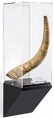 8”w Wall Wedge Display Case W/ MDF Base And Lift Off Acrylic Vitrine - Black