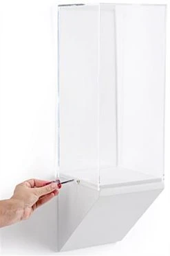 8”w Wall Wedge Display Case W/ MDF Base And Lift Off Acrylic Vitrine - White 3 8”w Wall Wedge Display Case W/ MDF Base And Lift Off Acrylic Vitrine - White -Displays2go Shop dcwwdg8wh.ra3 preview