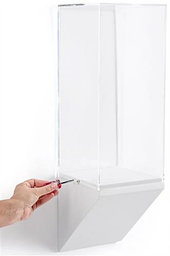 8”w Wall Wedge Display Case w/ MDF Base and Lift Off Acrylic Vitrine - White 8”w Wall Wedge Display Case W/ MDF Base And Lift Off Acrylic Vitrine - White -Displays2go Shop dcwwdg8wh.ra3 preview