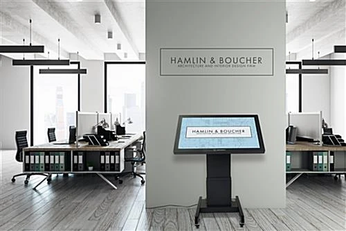 Motorized TV Stand w/ Wheels, 43-100" Screens, Height Adjustable, Tilting - Black Motorized TV Stand W/ Wheels, 43-100" Screens, Height Adjustable, Tilting - Black -Displays2go Shop dgmltsbk.ra9 preview