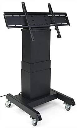 Motorized TV Stand W/ Wheels, 43-100" Screens, Height Adjustable, Tilting - Black