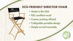 Folding Directors Chair, Folding, 29" High Canvas Seat - Blue -Displays2go Shop directorchairinfographic.ra7 preview