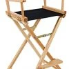 Wooden Director's Chair, Folding, 29" High Canvas Seat - Black