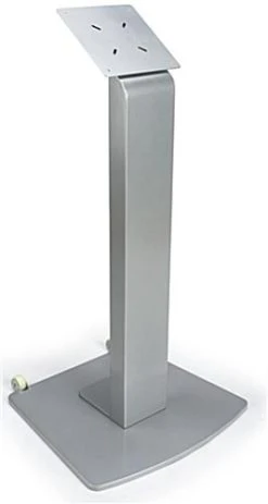 TV Stand For Floor With Power Strip, Fits Monitors 10 - 60-In, Angled Design - Silver