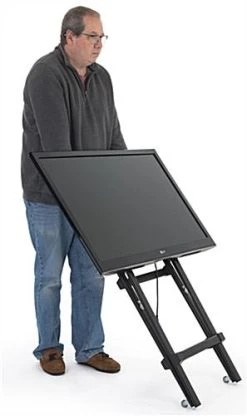 41"H Mobile Folding TV Easel With Wheels & Grip Handles For Monitors 32"-55" - Black 6 41"H Mobile Folding TV Easel With Wheels & Grip Handles For Monitors 32"-55" - Black -Displays2go Shop dssfdbk.ra6 preview