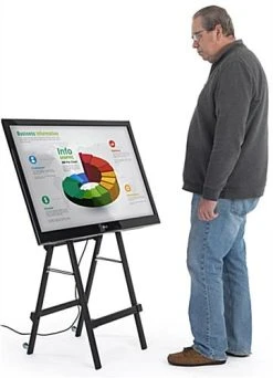 41"H Mobile Folding TV Easel With Wheels & Grip Handles For Monitors 32"-55" - Black 7 41"H Mobile Folding TV Easel With Wheels & Grip Handles For Monitors 32"-55" - Black -Displays2go Shop dssfdbk.ra7 preview